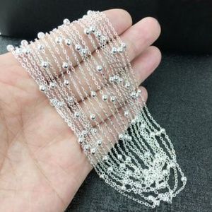 925 Sterling Silver Ball Oval Chain Necklace 16-30